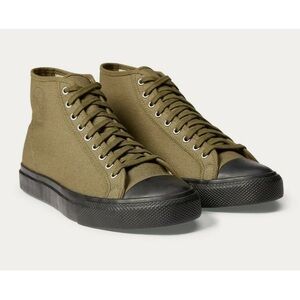 RRL Maypor Canvas olive green high top lace sneakers